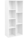 Biblioteczka dziecieca z 7 przegrodami, regal na ksiazki i zabawki do pokoju dzieciecego, bialy