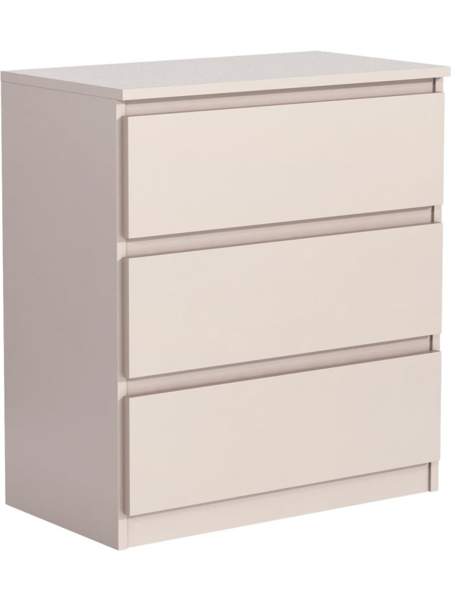 Wysoka komoda z 3 szufladami, 70 39 78,5 cm, nowoczesna szafka do salonu lub sypialni, kolor kaszmir
